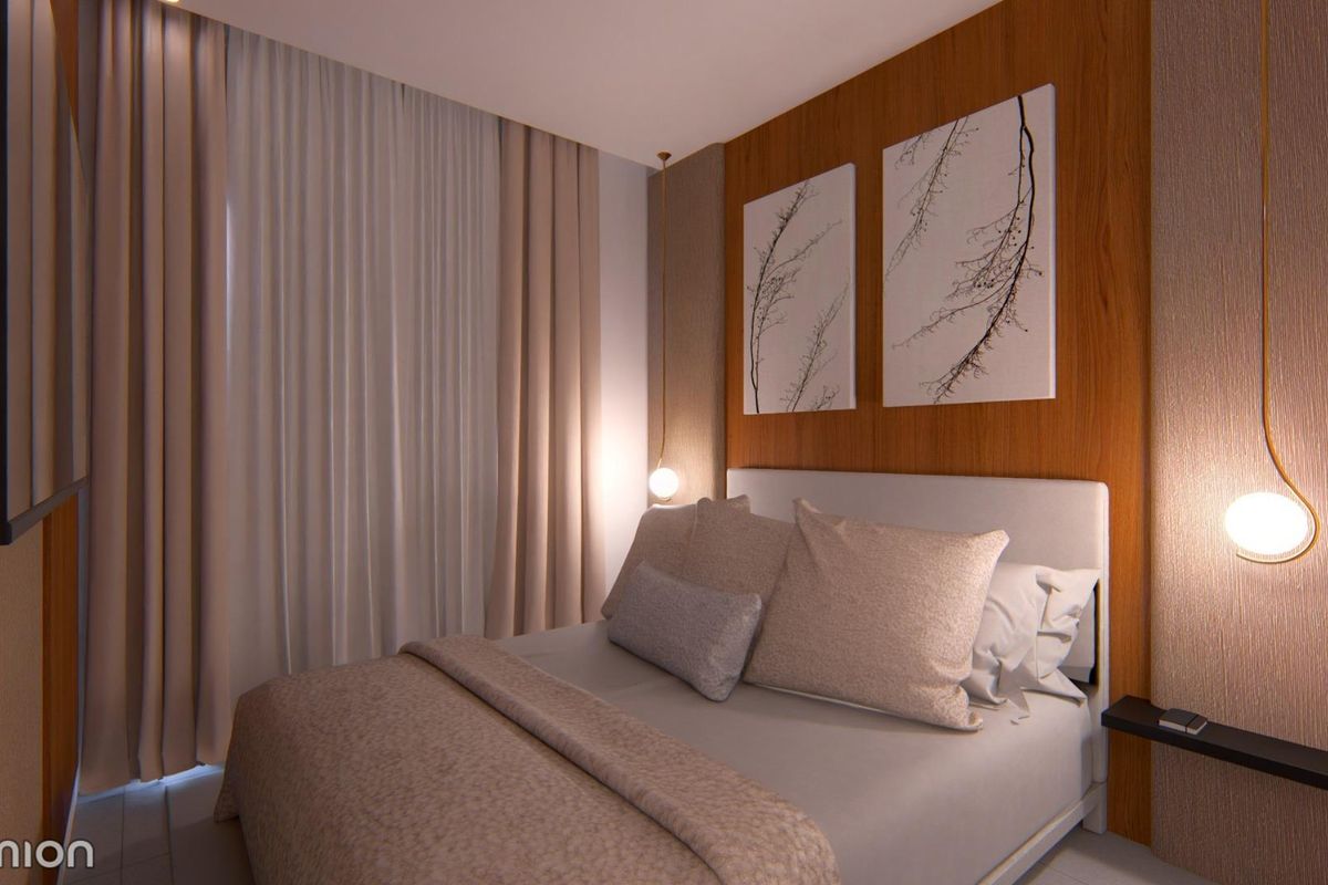 Chique slaapkamer in een townhouse in San Javier, met stijlvol decor en comfortabele beddengoed.