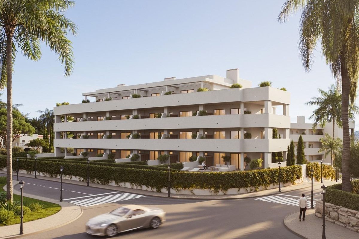 Slaapkamer in appartement Manilva met uitzicht