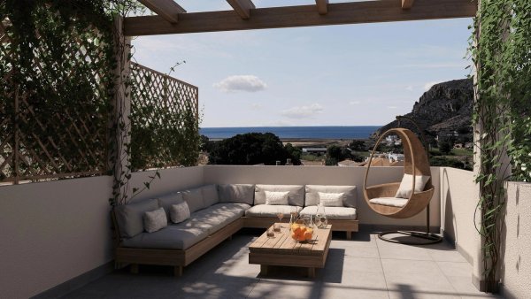 Exterior view of townhouse in La Union with sea views