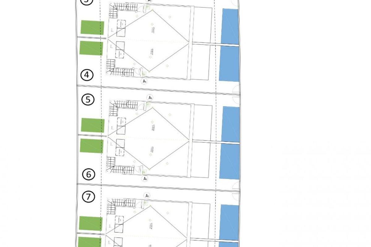Plattegrond van het solarium voor tussenwoningen in San Javier, met extra buitenwoonruimte.