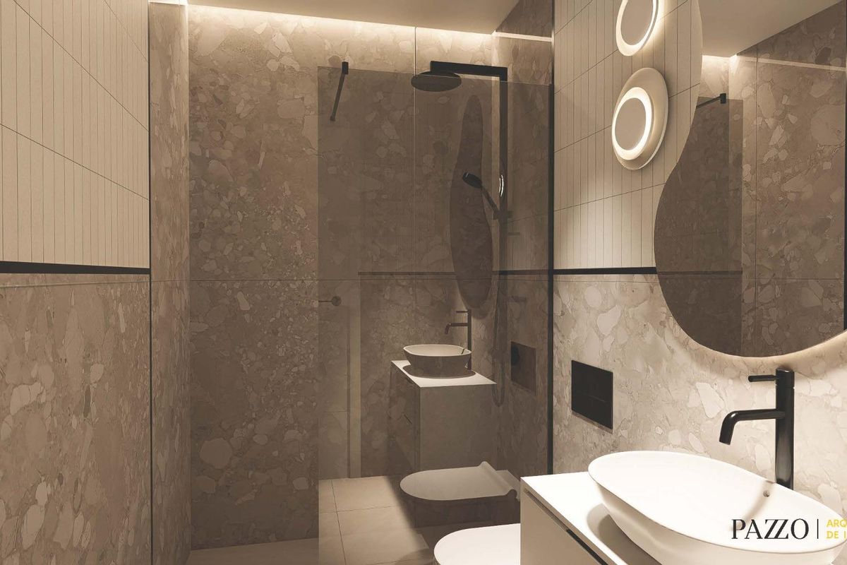 Moderne badkamer in een 2-slaapkamer bungalow, met elegante armaturen in Pilar de La Horadada.