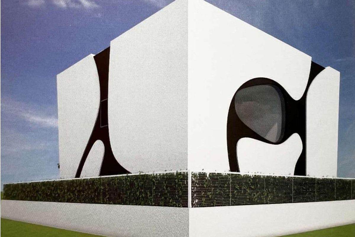 Indrukwekkend uitzicht op de architectuur van de villa in Rojales, met gedurfde ontwerpen en omliggende landschap.