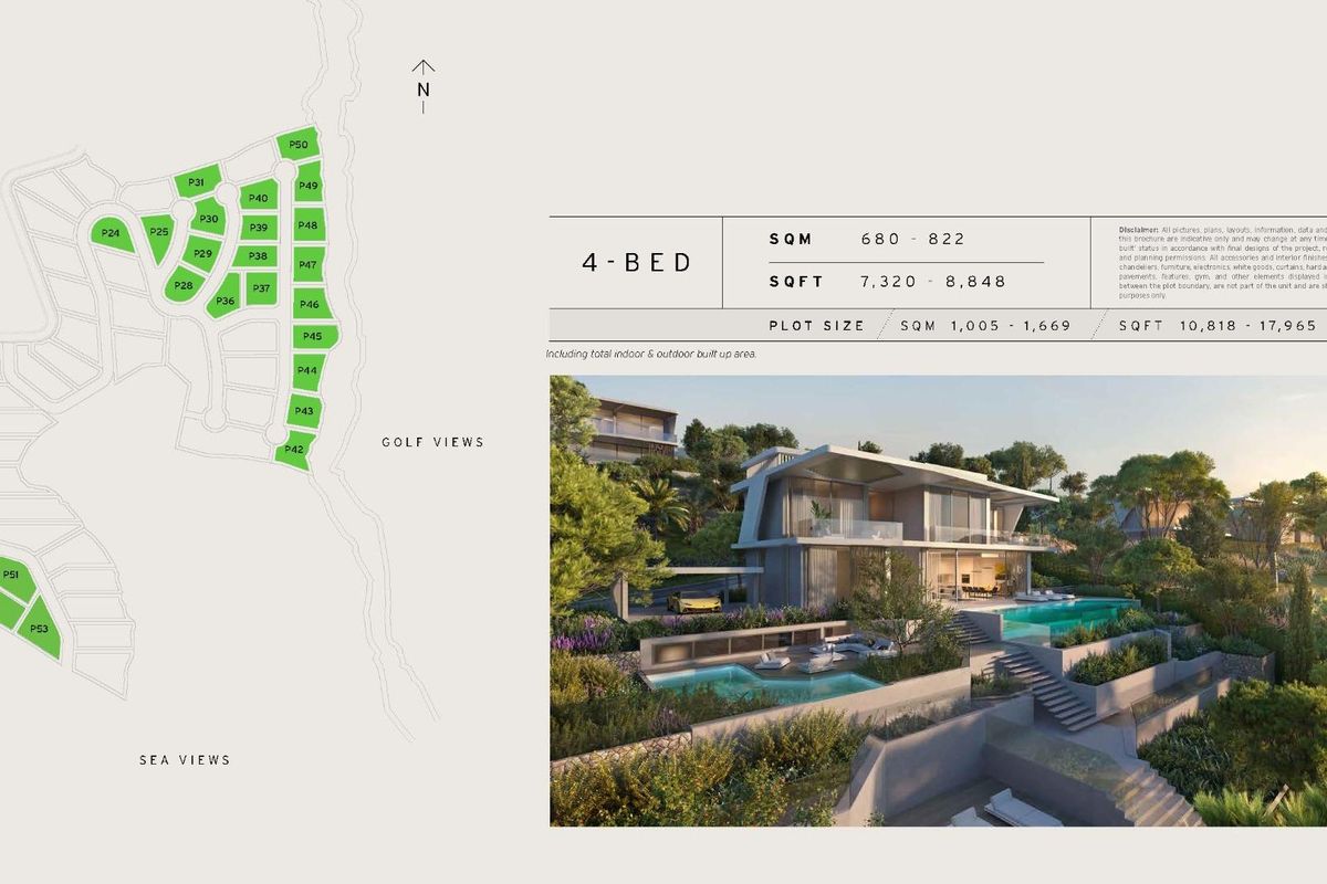 Eigendomsoverzicht: 4-slaapkamer villa met details over perceelgrootte en zeezicht, gelegen in Benahavís, Costa del Sol.