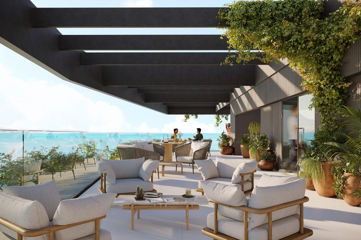 Moderne architectuur aan de kust