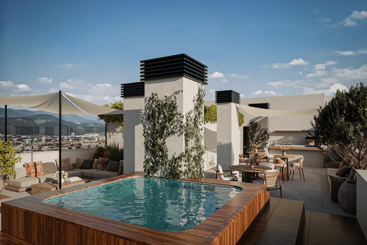 BBQ area on rooftop terrace