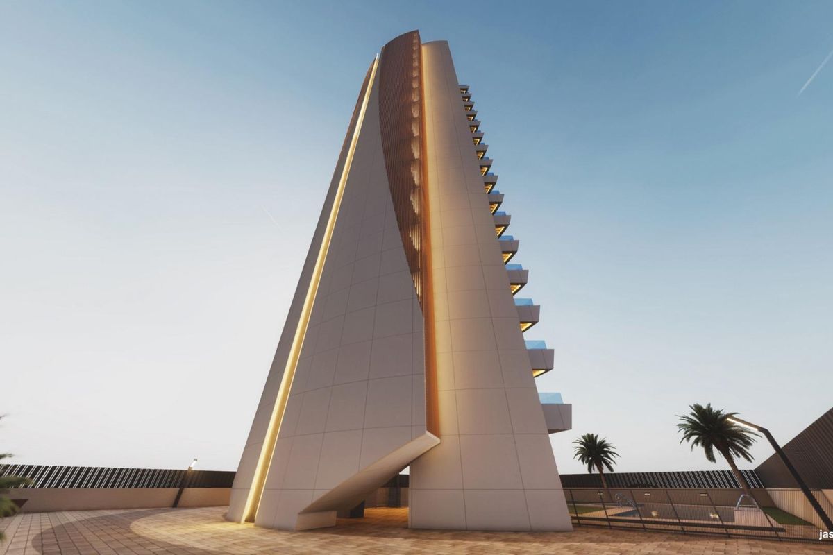 Slaapkamer met uitzicht in Calpe penthouse