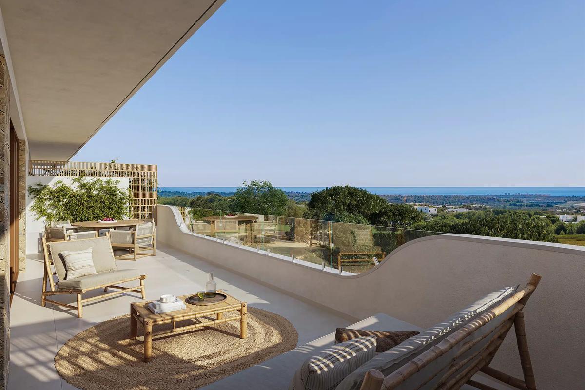 Modern kitchen in Las Colinas apartment