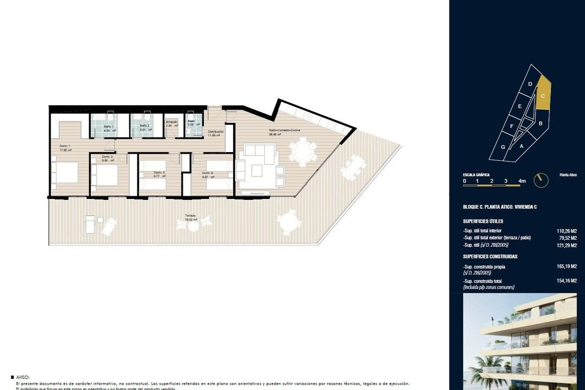 Penthouse Manilva hálószoba tengerre néző