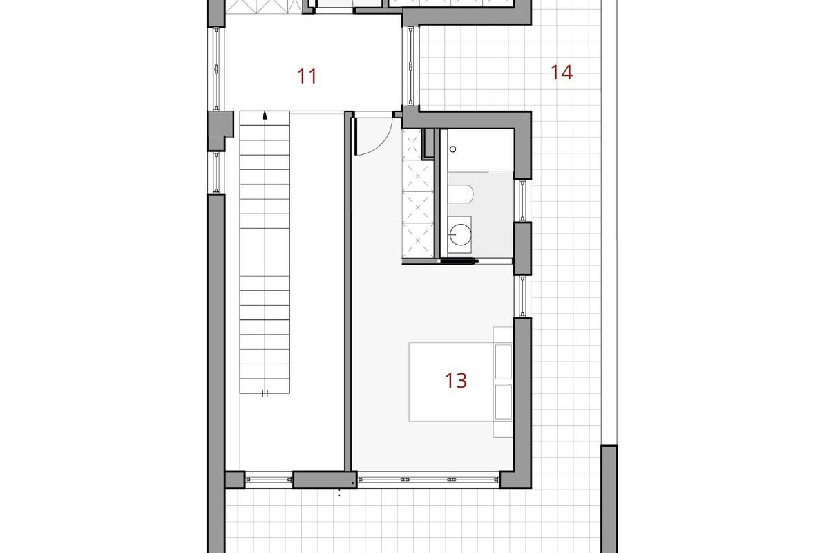 Plattegrond van een 3-slaapkamer villa in Finestrat, Costa Blanca Noord, met lay-out en afmetingen.