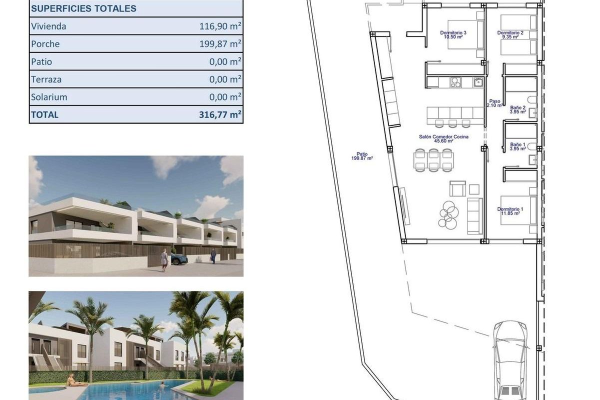 Bungalow-eingang in Pilar de la Horadada