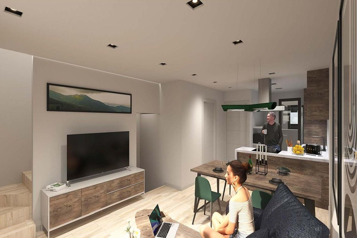 Gezellige woonruimte in een 2-slaapkamer benedenwoning in Dolores, Costa Blanca Zuid, met een focus op comfort en stijl.