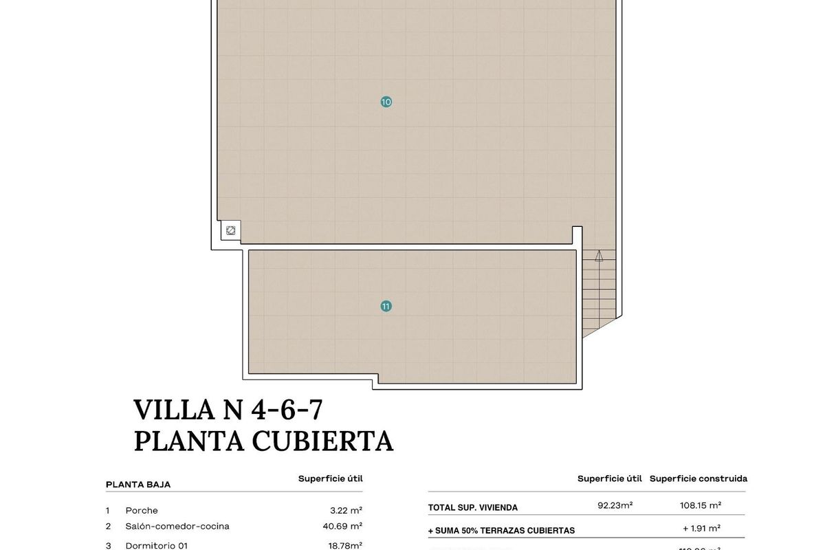 Plattegrond van een 3-slaapkamer villa in Polop, Costa Blanca Noord, met een ruime indeling en buitenterras.
