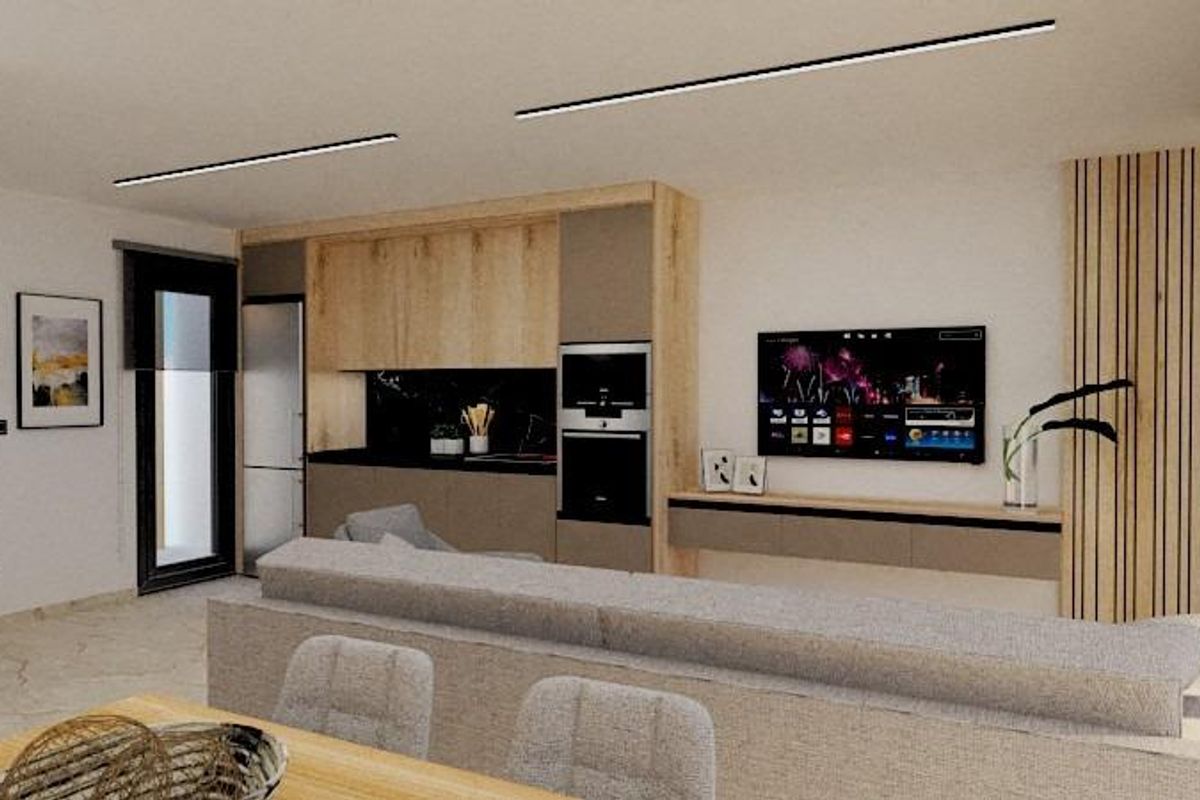 Moderne keuken met strak ontwerp en open indeling, deel van een penthouse in Pilar de La Horadada.