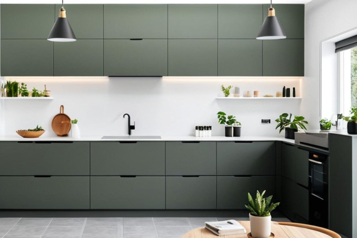 Zicht op woonkamer met grote ramen