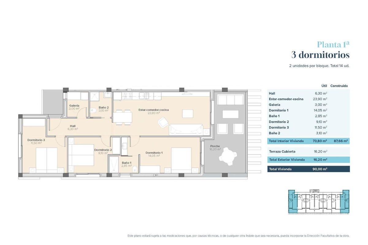 Wohnzimmer der modernen Wohnung in Vera Playa