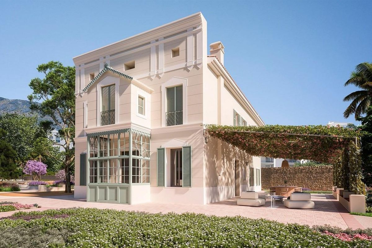 Charming two-story villa with outdoor seating area surrounded by gardens in Denia, Costa Blanca North.