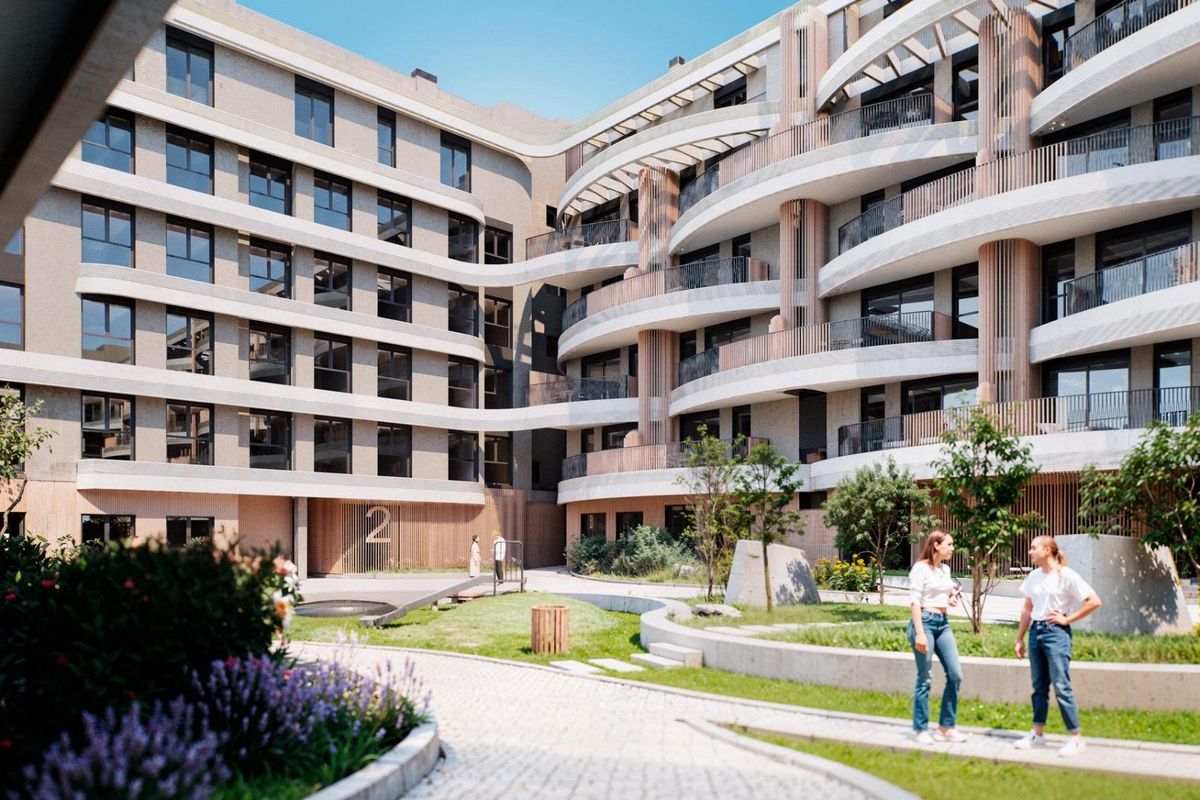 Underground parking area in the complex