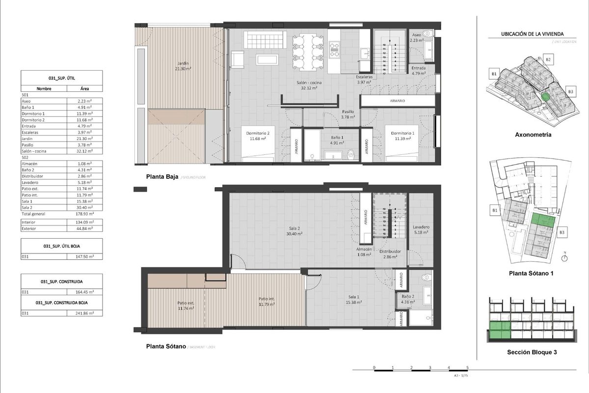 Gedetailleerd plattegrond van een ruim 3-slaapkamer appartement, met nadruk op de indeling in Estepona, Costa del Sol.