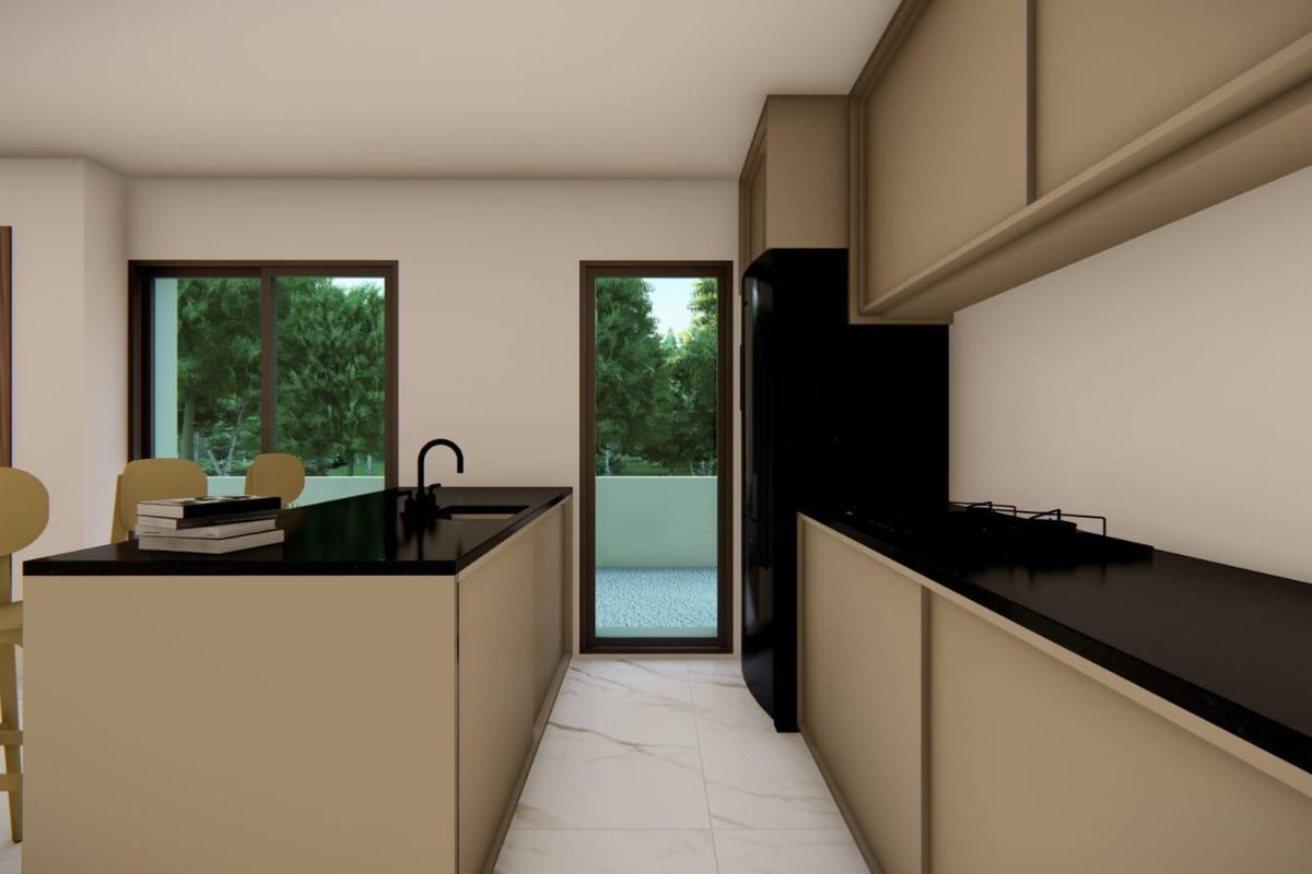 Parkeerplaats bij de town house