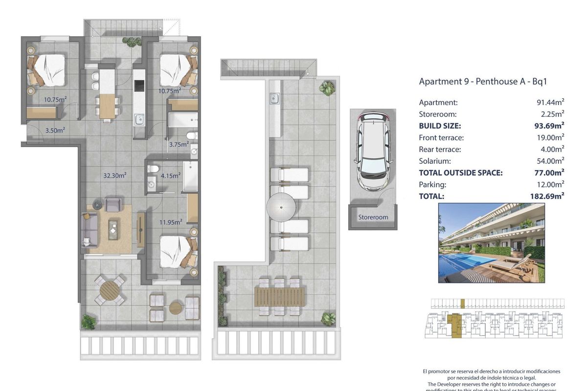 Avenida Rio Nalon near Los Alcazares penthouse