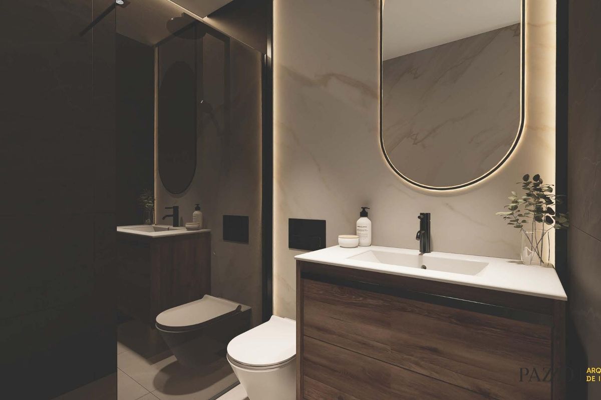 Moderne badkamer met elegante accessoires in een 2-slaapkamer bungalow, Pilar de La Horadada, Costa Blanca Zuid.