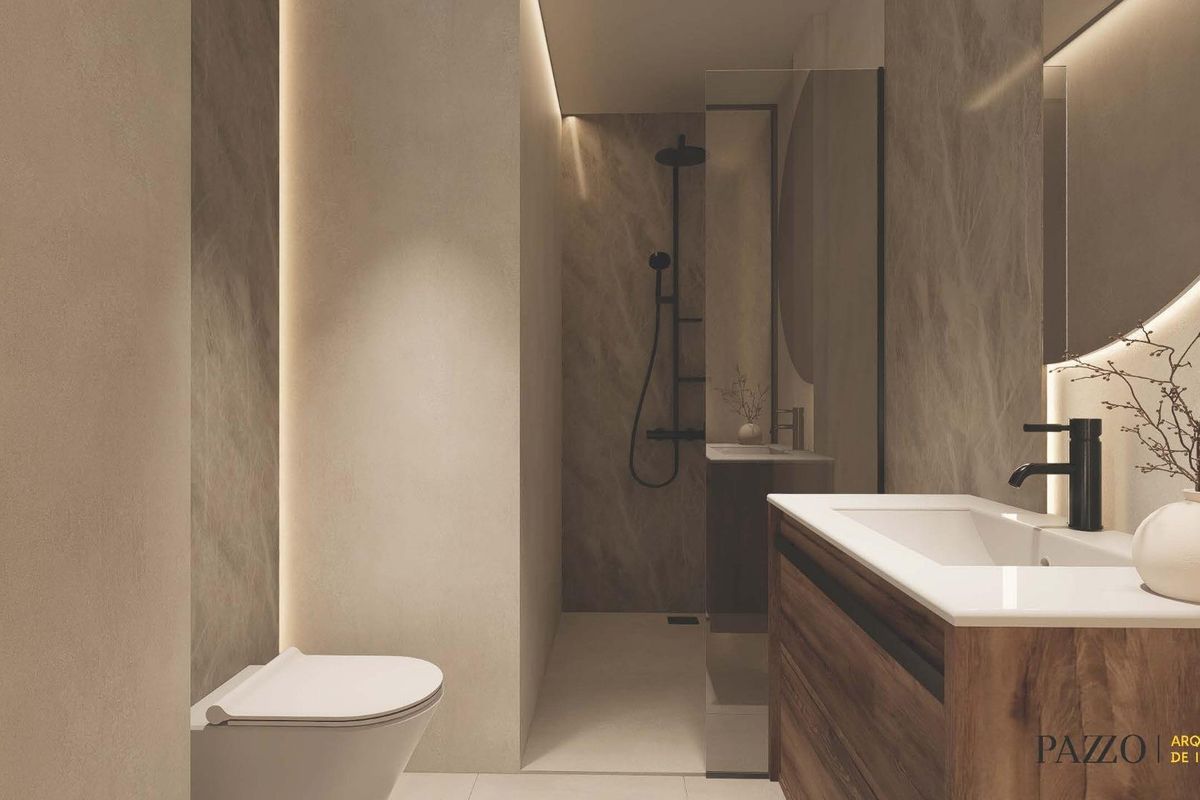 Gesofisticeerde badkamer met modern ontwerp in een 2-slaapkamer bungalow, gelegen in Pilar de La Horadada.