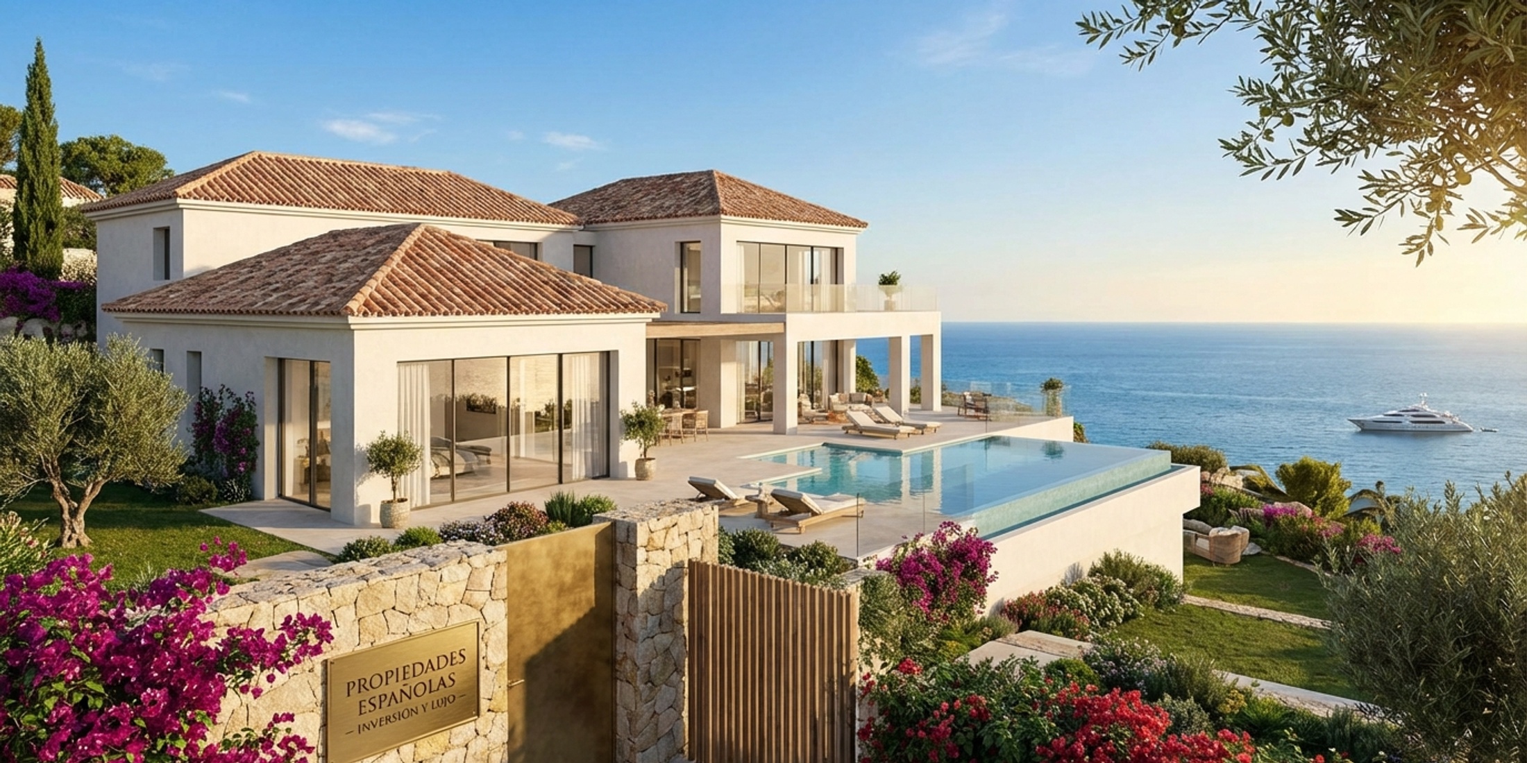A beautiful Spanish villa overlooking the Mediterranean Sea representing Spanish property investments