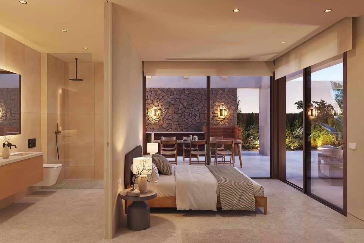 Schlafzimmer der Villa, modern und komfortabel