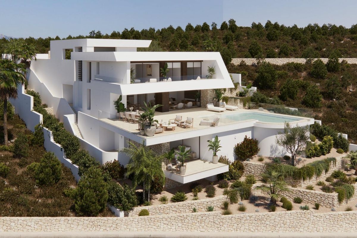 Modern dizájnú villa Benitachell terasszal