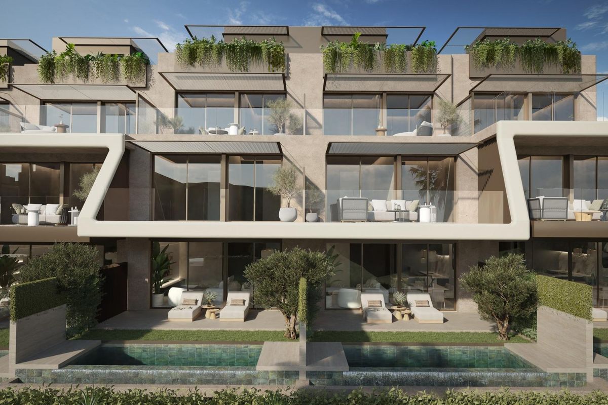 Town house exterior with terrace in Marbella