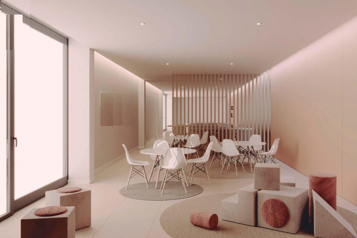 Hedendaagse vergaderruimte in penthouse in La Nucia, met stijlvol meubilair en een helder ontwerp.