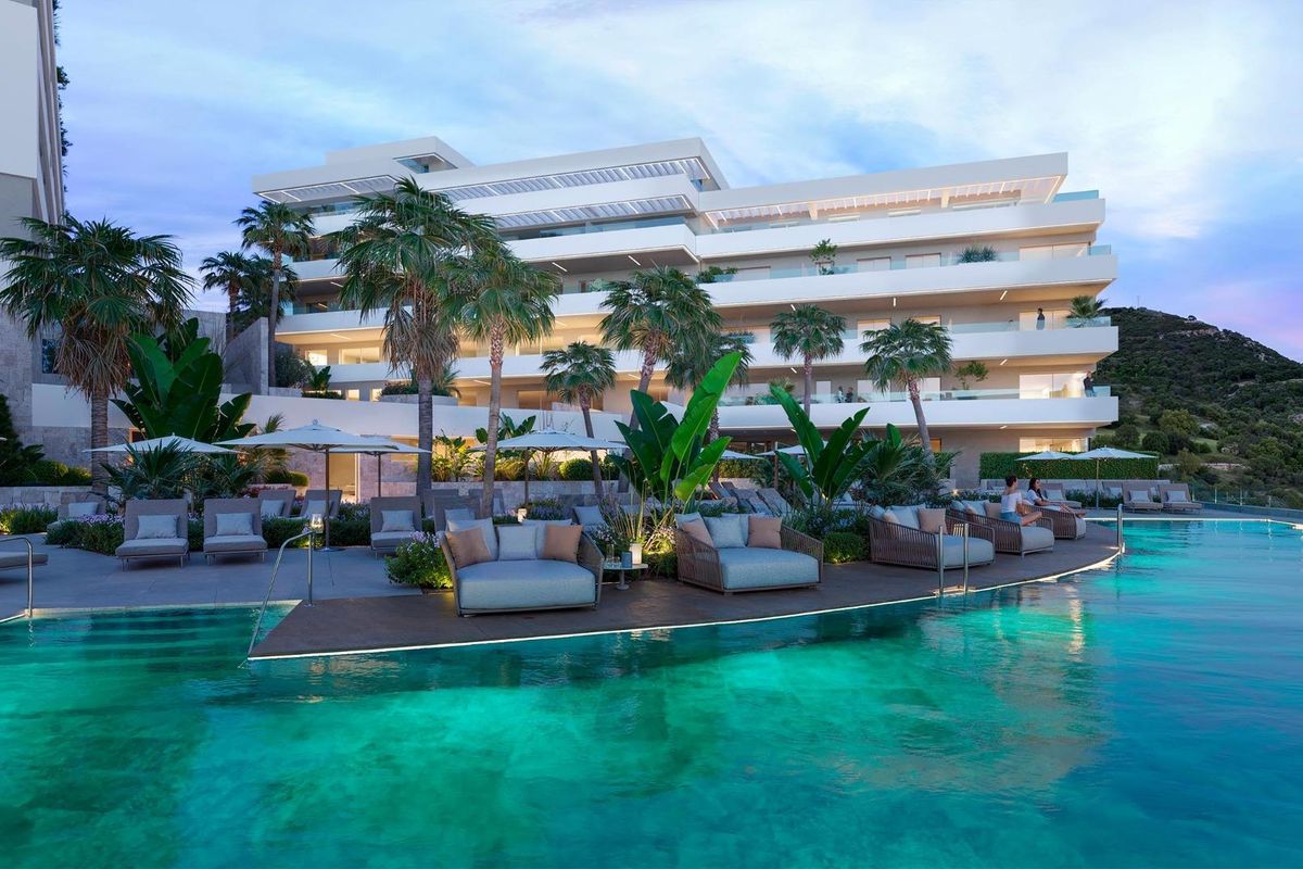 Spacious living room in Mijas apartment