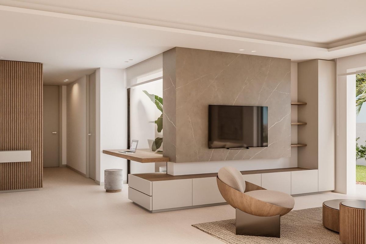 Contemporary living space within the 2-bed townhouse in El Campello, featuring stylish furnishings.