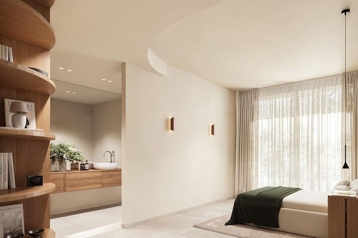 Heldere en ruime slaapkamer verbonden met een en-suite, in een prachtig ontworpen 4-slaapkamer villa in Algorfa, Costa Blanca Zuid.