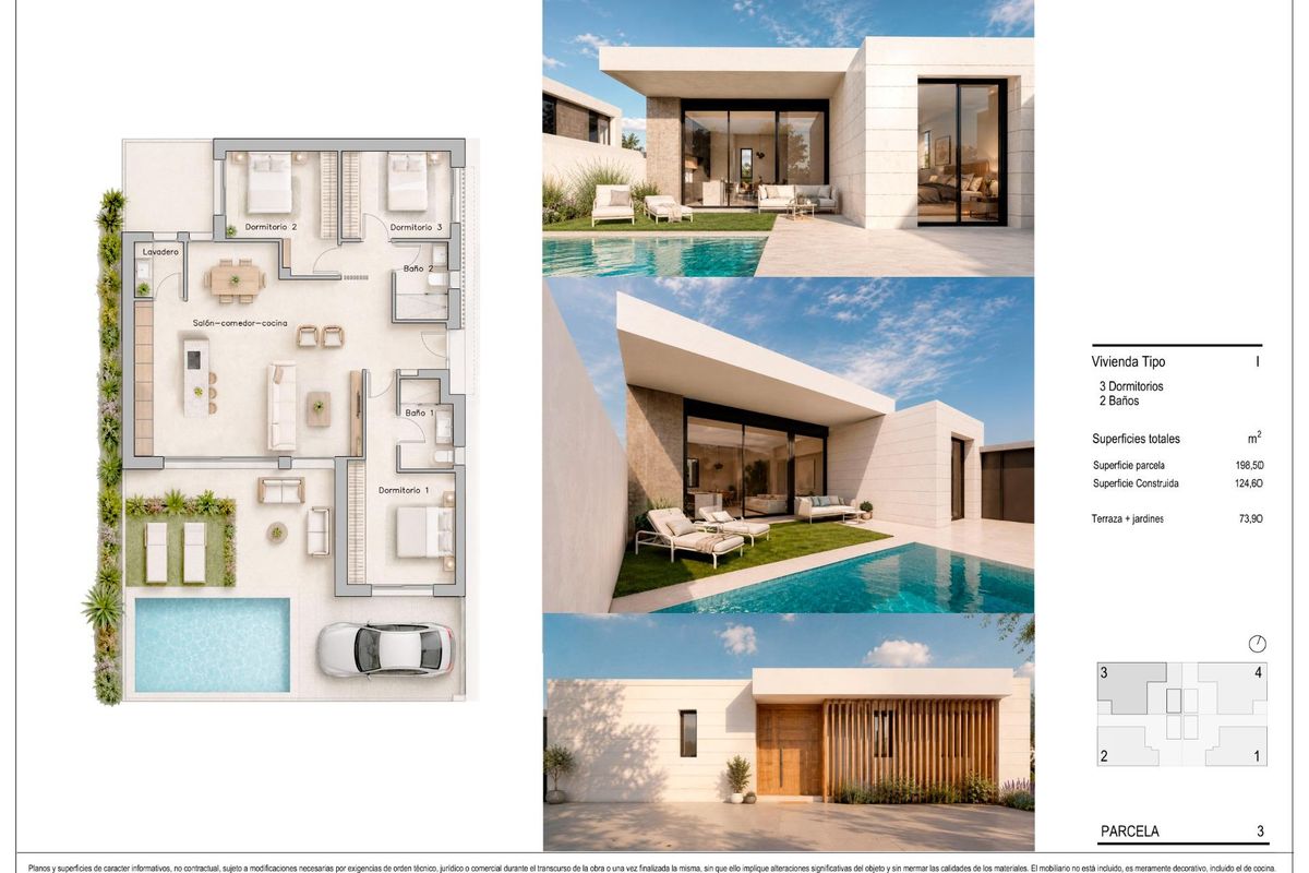 Wohnzimmer der Villa in Pilar