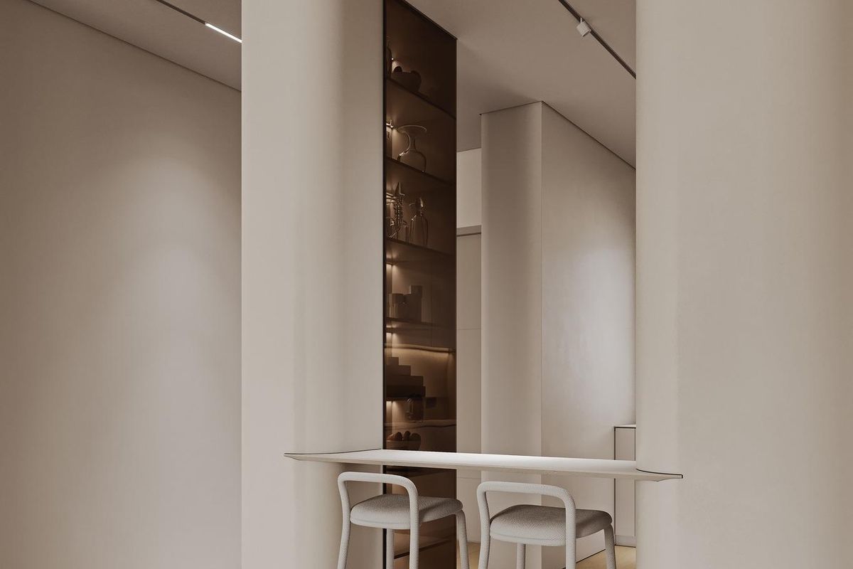 Soepele keukenkamer met moderne inrichting in een 3-slaapkamer appartement in Mijas, Costa del Sol.