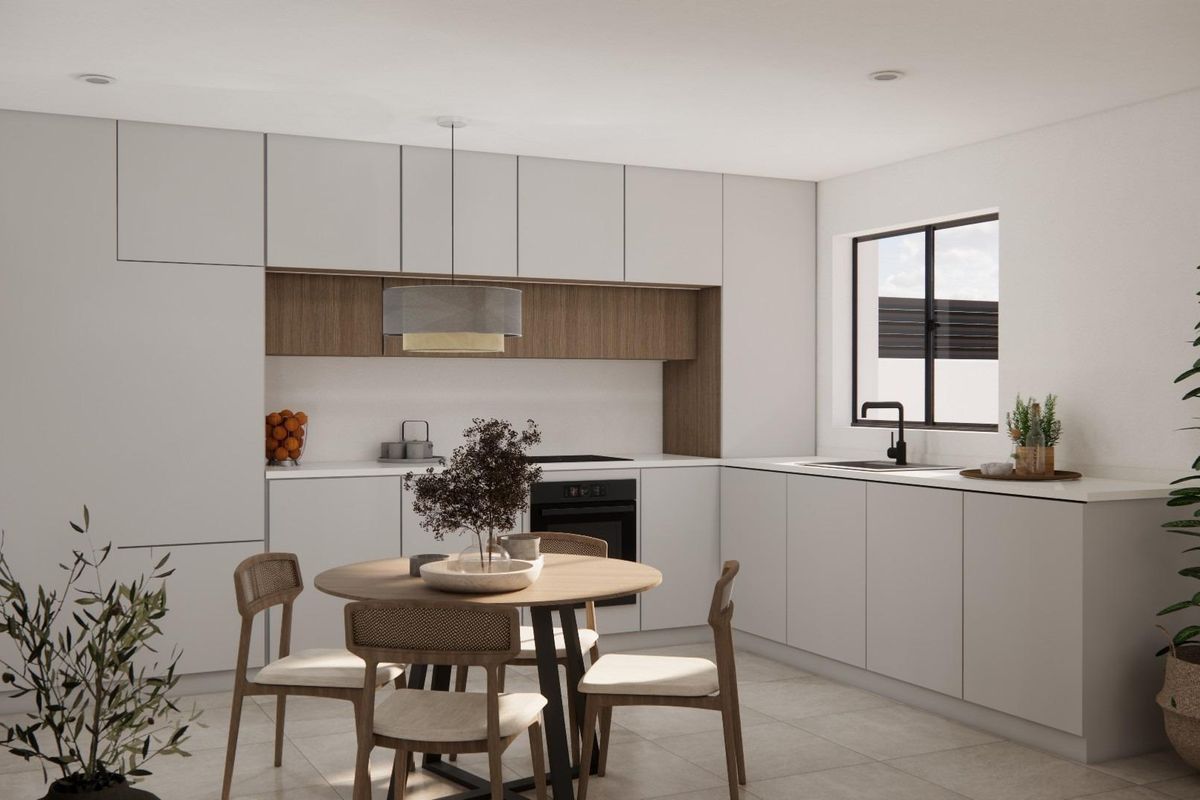 Moderne keuken met eetgedeelte in de 3-slaapkamer villa, gelegen in Orihuela, Costa Blanca South.