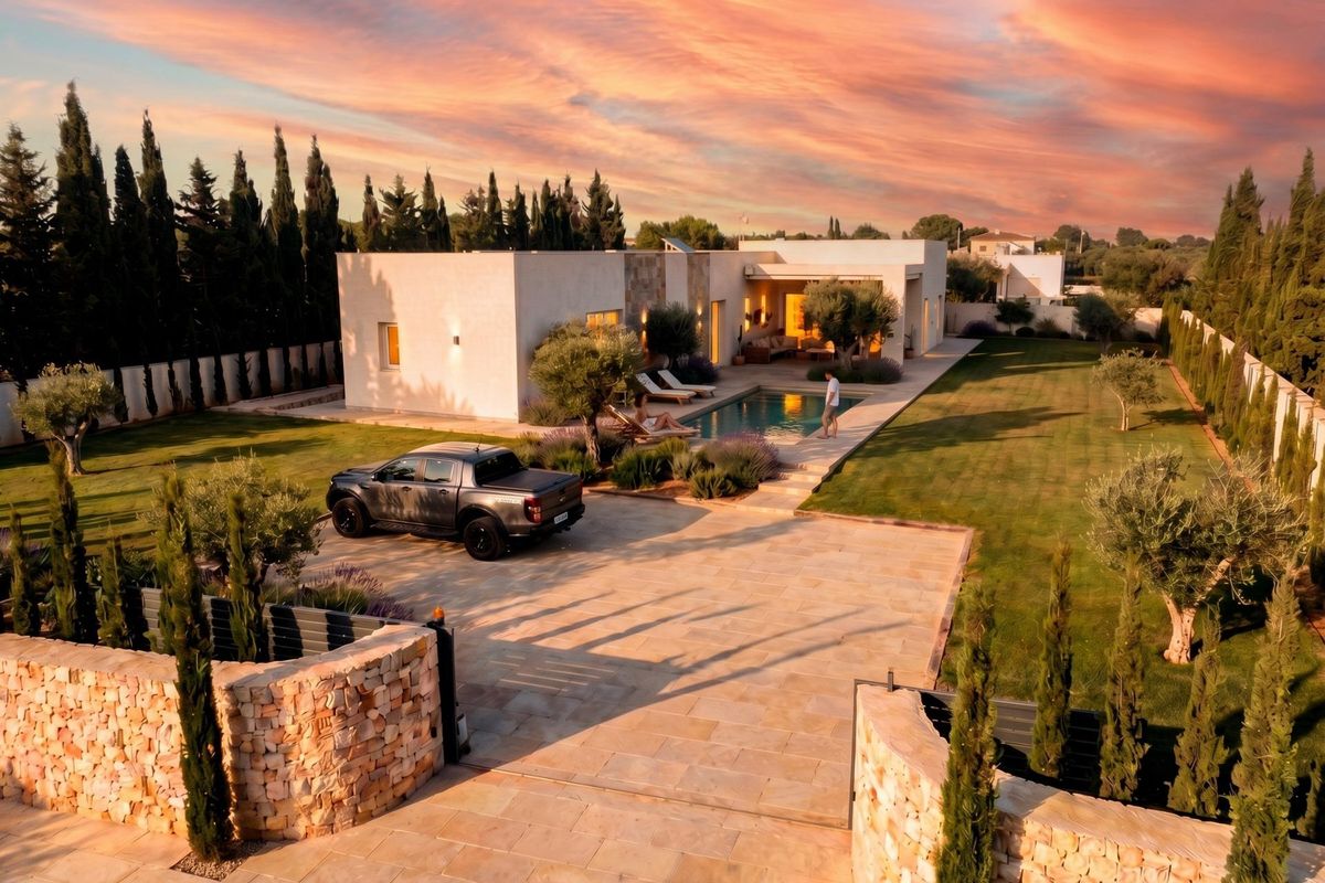 Aerial view of Pinoso villa plot