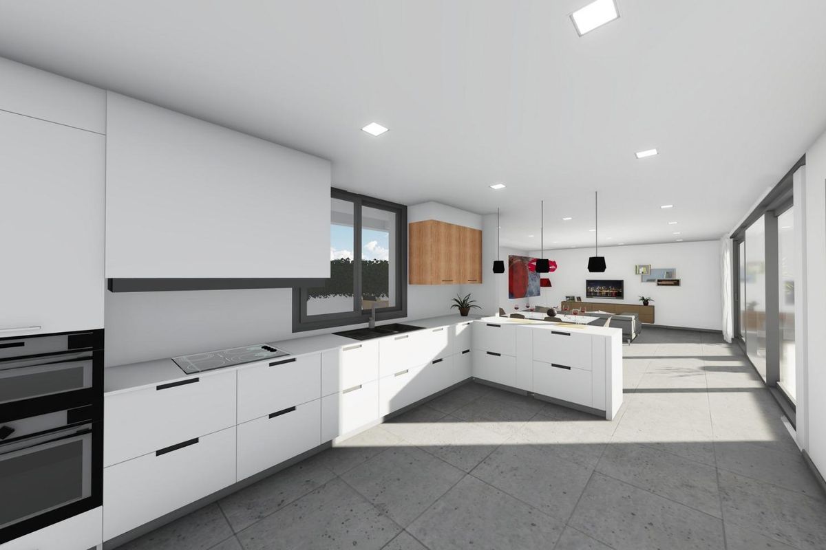 Eigentijdse keuken met hoogwaardige apparatuur in een villa met 3 slaapkamers, San Juan de los Terreros.