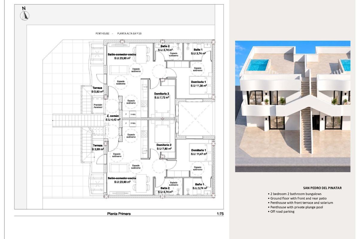 Kleinschalige nieuwbouwwoningen in San Pedro del Pinatar, op slechts 800 m van het strand