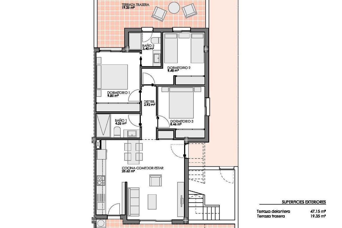 Luxus bungalow medencével és terasszal
