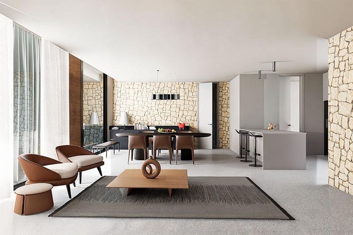 Stijlvolle eetruimte in een villa in Torrevieja, met een grote tafel en moderne meubels voor elegantie.