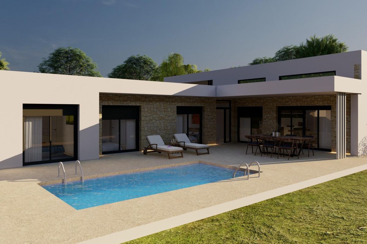 Modern villa exterior in Pinoso