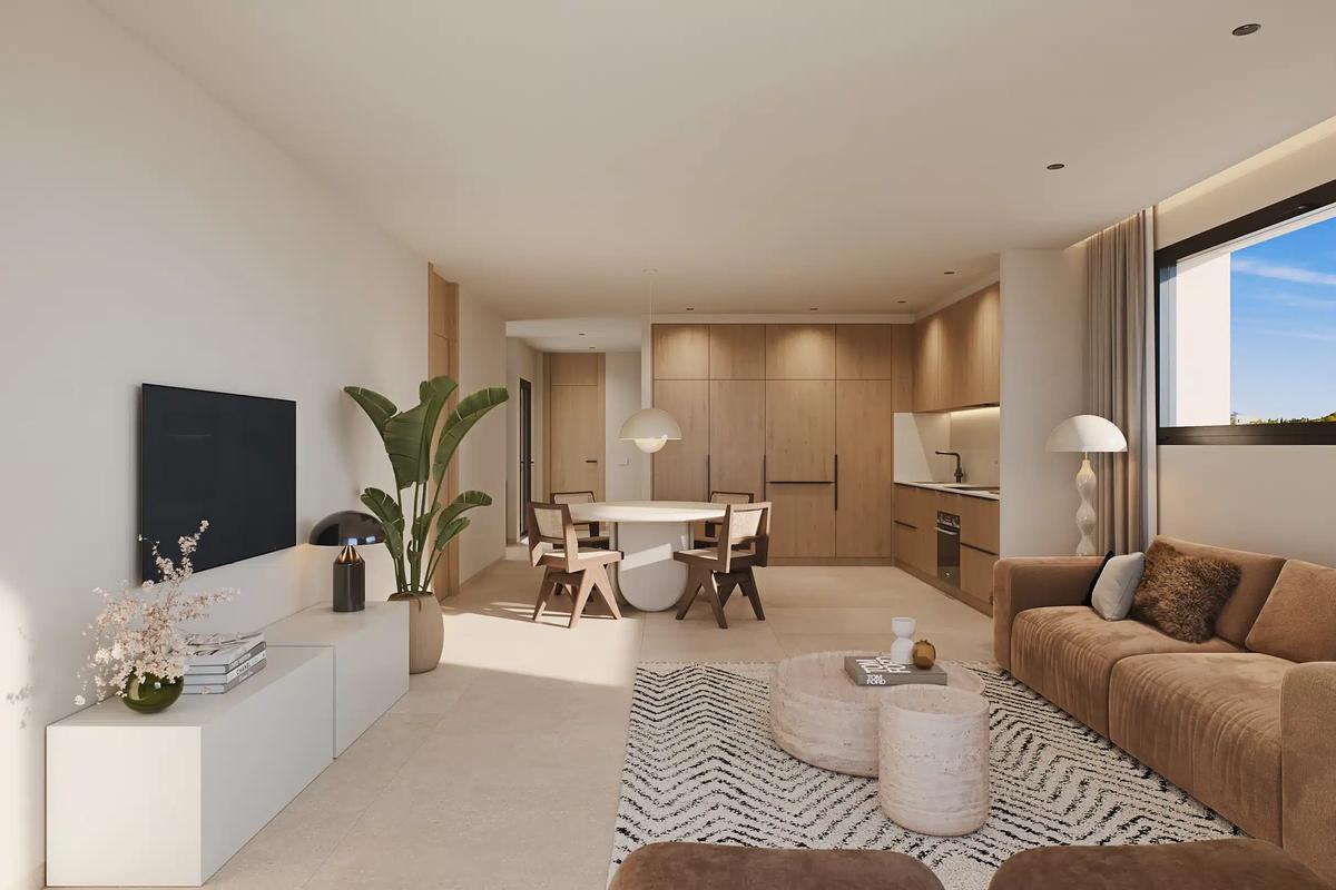 Bedroom interior in Citrus Apartment Las Colinas