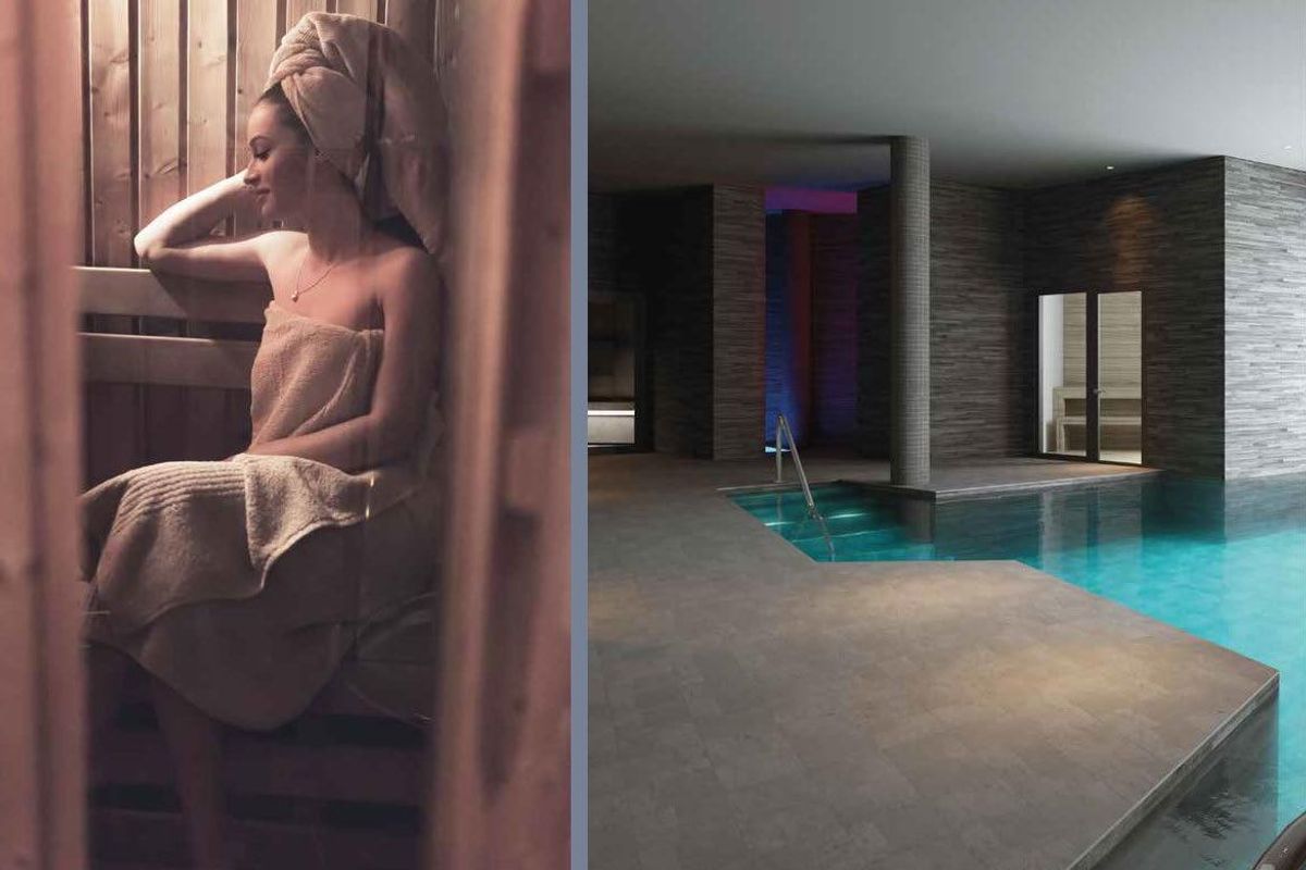 Gezellige sauna in een modern appartement, perfect voor ontspanning in Estepona, Costa del Sol.