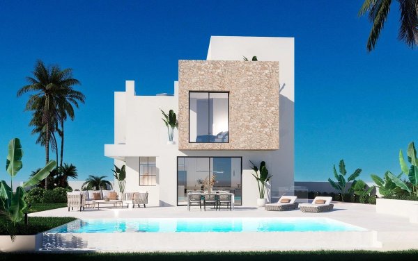 Moderne 4-slaapkamer villa in Finestrat, Costa Blanca met een prachtig zwembad en tropische tuin.