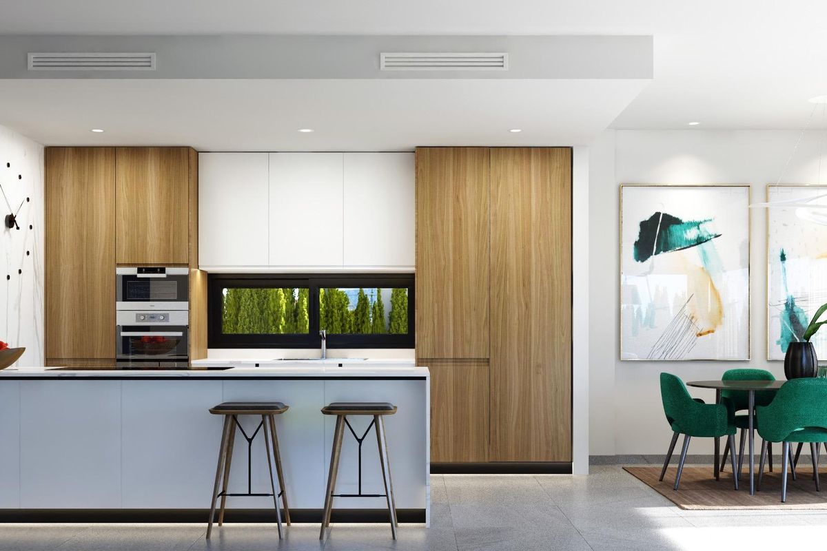 Goed ontworpen keuken en eetruimte in een 3-slaapkamer villa, met moderne apparatuur in San Miguel de Salinas.