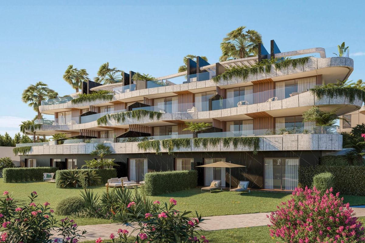 Terrace view from ground floor apartment in Marbella