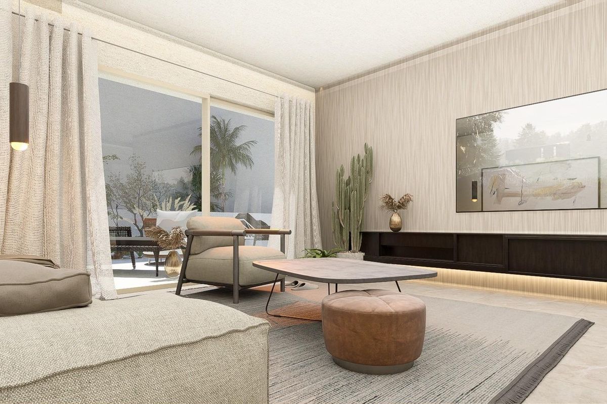 Heldere woonruimte in het 3-slaapkamer appartement, met een eigentijds ontwerp in Pilar de La Horadada.