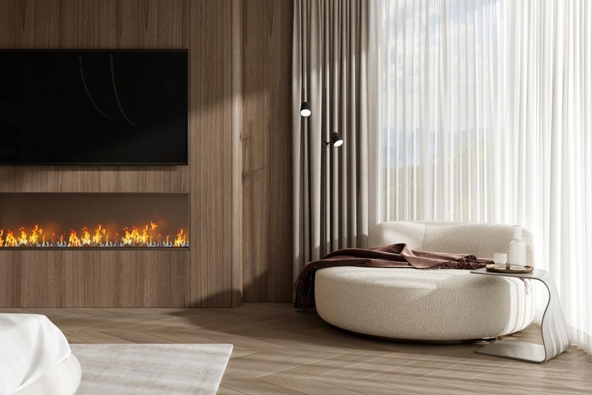 Moderne woonkamer met gezellige meubels en stijlvolle decoratie in een 6-slaapkamer villa in Marbella, Costa del Sol.